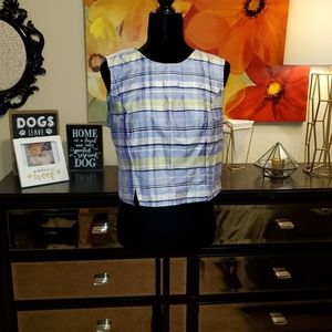 NWT Elliott Lauren Plaid Sleeveless Top Size M